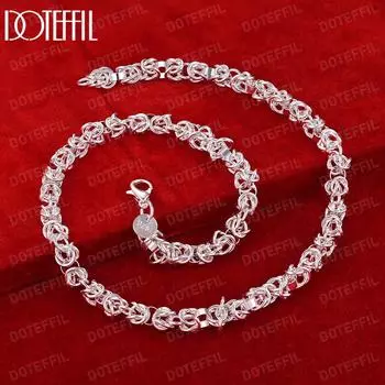 Модное ожерелье из стерлингового серебра 925 пробы, свадебные украшения 45CM