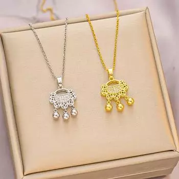 Модное ожерелье из титановой стали Ping An Lock