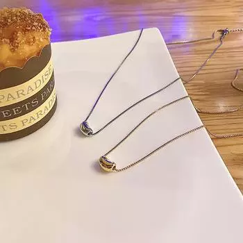 «Модное ожерелье из титановой стали»: Простая подвеска из бобов акации для женщин. X266 золотой