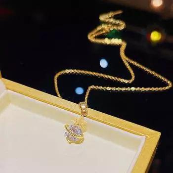 Модное ожерелье, подвеска с индивидуальным дизайном, пятиконечный циркониевый кулон, ожерелье Ins Tide, женственное ожерелье, простая цепочка на ключицу