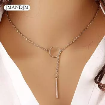 Модное ожерелье, подвеска в виде креста бесконечности, колье золотого цвета, цепочка на ключицу на шее для женщин и девочек, ювелирные аксессуары золотой