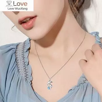 Модное ожерелье с дельфином Love, хрустальное ожерелье с дельфином, ювелирное изделие с подвеской для женщин, вечеринки, свадьбы, дня рождения, годовщины, подарка 45cm