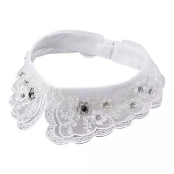 Модное ожерелье с искусственным жемчугом и поддельным воротником, съемное ожерелье с лацканами из двойной сетки, женская верхняя одежда, аксессуары для шеи