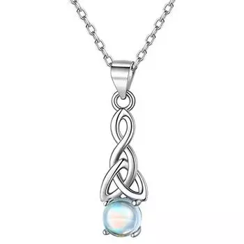 Модное ожерелье с крючками для ушей, ожерелье с серьгами из искусственного лунного камня, серьги-подвески с треугольными витками