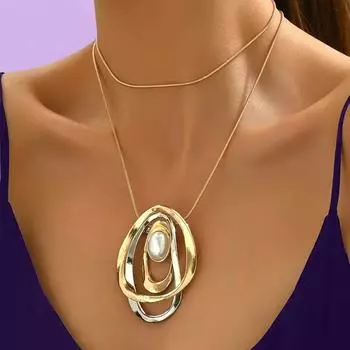 Модное ожерелье с подвесками для женщин золотой