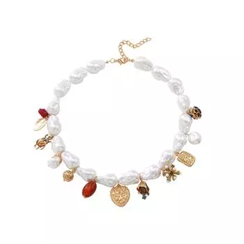 Модное ожерелье с подвесками из жемчуга, нестандартная подвеска, цепочка на шею, регулируемая цепочка на ключицу, винтажные аксессуары для повседневной носки