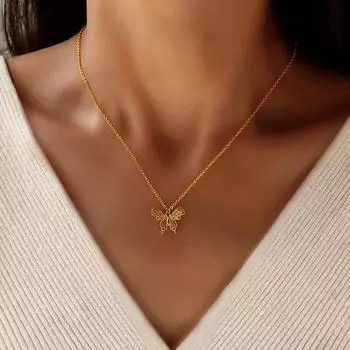 Модное ожерелье с подвеской-бабочкой, женские ретро-ювелирные изделия, ювелирные подарки