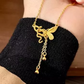 Модное ожерелье с подвеской для женщин золотой