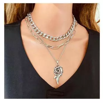 Модное ожерелье с подвеской для женщин серебряный