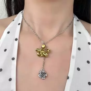 Модное ожерелье с подвеской для женщин золотой