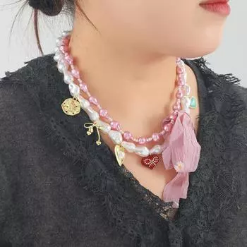 Модное ожерелье с подвеской для женщин розовый