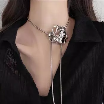 Модное ожерелье с подвеской для женщин серебряный