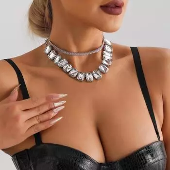 Модное ожерелье с подвеской для женщин серебряный