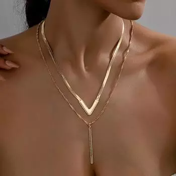 Модное ожерелье с подвеской для женщин золотой