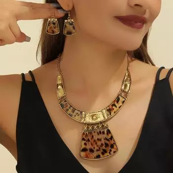 Модное ожерелье с подвеской для женского комплекта ювелирных изделий коричневый