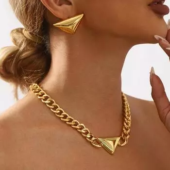 Модное ожерелье с подвеской для женского комплекта ювелирных изделий золотой