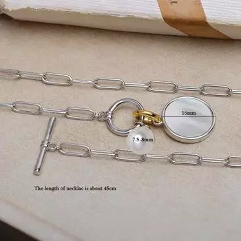 Модное ожерелье с подвеской из настоящего натурального пресноводного жемчуга, 8 мм, из стерлингового серебра 925 пробы, изысканные свадебные украшения для женщин 45cm