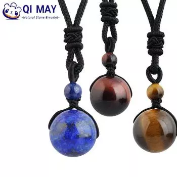 Модное ожерелье с подвеской из натурального тигрового глаза для женщин и мужчин, длинная цепочка, регулируемая цепочка, ожерелье, ювелирное изделие, подарок