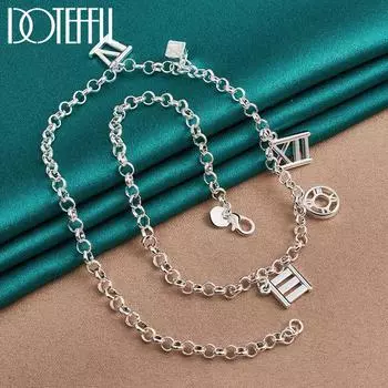 Модное ожерелье с подвеской, серебряное очарование, подарочные украшения 48cm