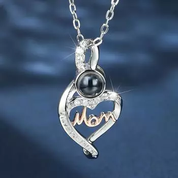 Модное ожерелье с подвеской в форме сердца для мамы, серебряное ожерелье на ста языках, подарки на день матери серебряный