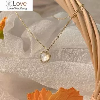 Модное ожерелье с подвеской в форме сердца, цепочка с опалом, блестящие женские украшения для темперамента, колье-чокер, свадебные украшения, подарки