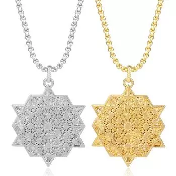 Модное ожерелье с подвеской в виде куба Метатрона «Цветок жизни» Мандала, ювелирные изделия ручной работы с сакральной геометрией золотой