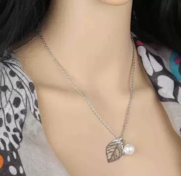 Модное ожерелье с подвеской в виде листа, ожерелье, очаровательное ювелирное изделие, подарок 1