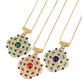 Модное ожерелье с подвеской в виде подсолнуха для женщин, аксессуары золотого цвета, летние свадебные украшения с кристаллами, подарок 2023 синий