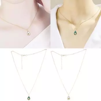 Модное ожерелье с подвеской в виде авокадо, модный ювелирный аксессуар, подвеска из сплава уникальной формы для модных женщин и дам зелёный