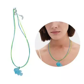 Модное ожерелье с подвеской в виде рыбы-клоуна, красочное ожерелье в форме рыбы-клоуна, аксессуар, отличительная цепочка на шею из бисера, украшение A