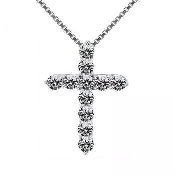 Модное ожерелье с подвеской в виде креста с цирконием для женщин, колье, обручальное серебро 925 пробы, ювелирные изделия для вечеринок dz648