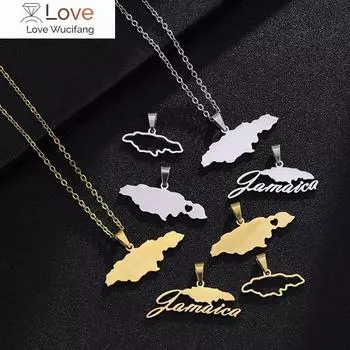 Модное ожерелье с подвеской в виде карты Ямайки для женщин и мужчин, золотого цвета, ямайцы, вечеринка, помолвка, годовщины, ювелирные изделия из нержавеющей стали, подарки 45cm