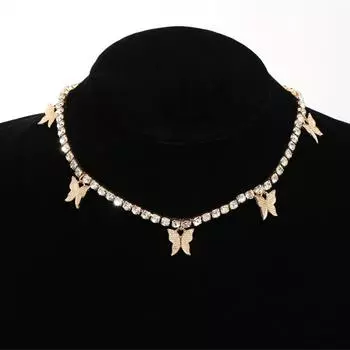 Модное ожерелье с подвеской в виде бабочки для женщин, жемчужные цепочки, ожерелья, украшения для вечеринок