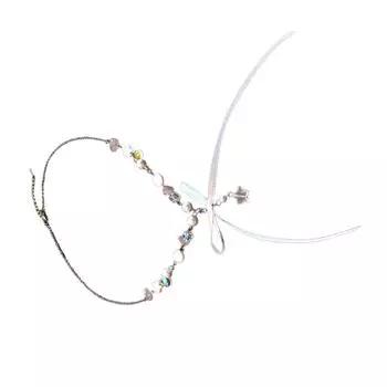 Модное ожерелье с подвеской в виде звезды и бантом, разноцветные бусины ручной работы, шейная цепочка с бантом, цепочка на ключицу для женщин и девочек, колье