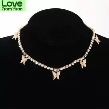 Модное ожерелье с подвеской в виде бабочки для женщин, жемчужные цепочки, ожерелья, украшения для вечеринок