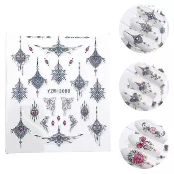 Модное ожерелье с животными, наклейка для дизайна ногтей, клейкая татуировка, наклейка, маникюрный декор