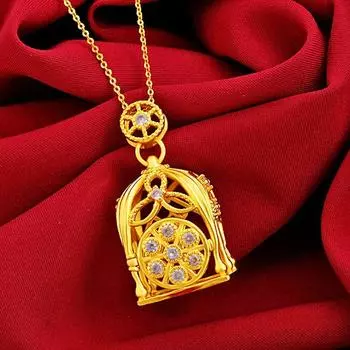 Модное ожерелье золотого цвета, кулон с короной, женская цепочка на ключицы, изысканный замок для девочек 40CM золотой