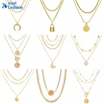 Модное персонализированное многослойное золотое ожерелье с бабочкой и жемчугом, элегантная роскошная цепочка на ключицу, женские ювелирные аксессуары 14