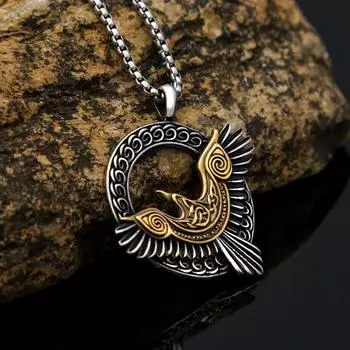 Модное персонализированное ожерелье из титановой стали с изображением орла викингов, мужская литое ретро-подвеска из нержавеющей стали Stainless Steel
