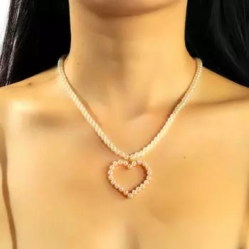 Модное персонализированное ожерелье с жемчугом Love Jewelry Женское легкое роскошное ожерелье с цепочкой на ключицу Серьги Комплект