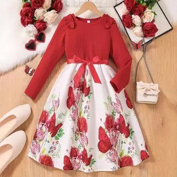 Модное платье для девочек, летнее детское платье принцессы Супер Феи 130cm красный