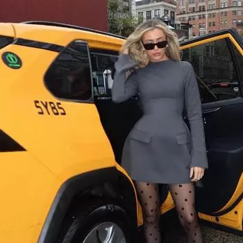 Модное платье-халат Женское летнее платье Spice Slim Patchwork с завышенной талией S серый