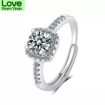 Модное платиновое циркониевое бриллиантовое кольцо Live Niche Design Boutique Temperament Jewelry Diamond Pav Rings для женщин Resizable белый
