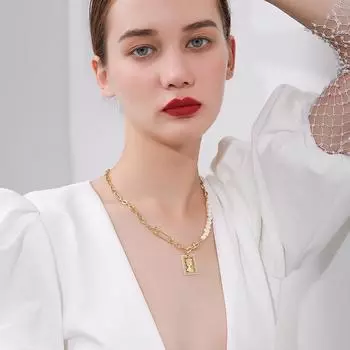 Модное подвесное ожерелье с пресноводным жемчугом для женщин, новый модный стиль, дизайн, персонализированная цепочка на воротник 45.5cm