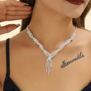 Модное полое цирконовое ожерелье с кисточкой для женщин, ювелирные изделия, ожерелье для свадебной вечеринки, праздничные подарки