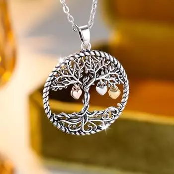Модное полое Древо Жизни, кулон, ожерелье, ювелирное изделие, трендовая цепочка, ожерелье для женщин, аксессуары для девочек, подарки серебряный