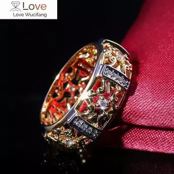 Модное полое кольцо для женщин в форме тотема с крошечным цирконием, подарок на годовщину свадьбы для жены 9