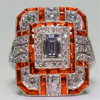 Модное полое резное кольцо с бриллиантами ручной работы для мужчин и женщин, популярное инкрустированное кольцо в стиле панк 1