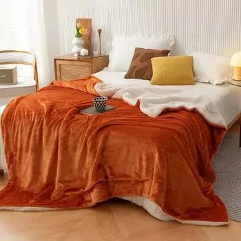 Модное популярное одеяло из овечьей шерсти, однотонное утолщенное одеяло, одеяла для обеденного перерыва, теплая простыня Mantas De Cama Cobijas 100x120