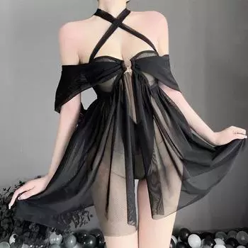 Модное порно женское сексуальное женское белье платье кружевная ночная рубашка без рукавов с открытой грудью пижама мягкое пижамное платье короткая ночная рубашка наряды One Size